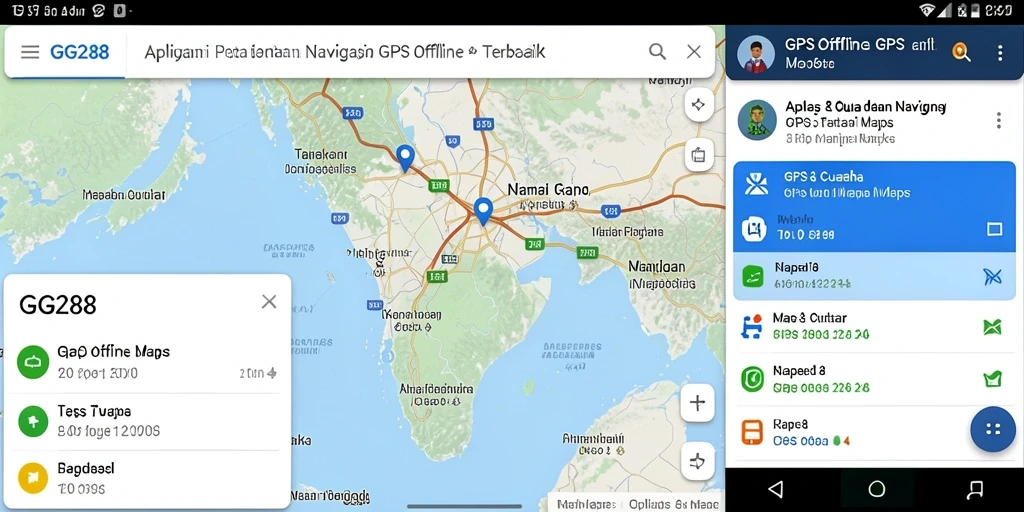 Antarmuka aplikasi GPS Offline Maps yang intuitif dan sederhana.