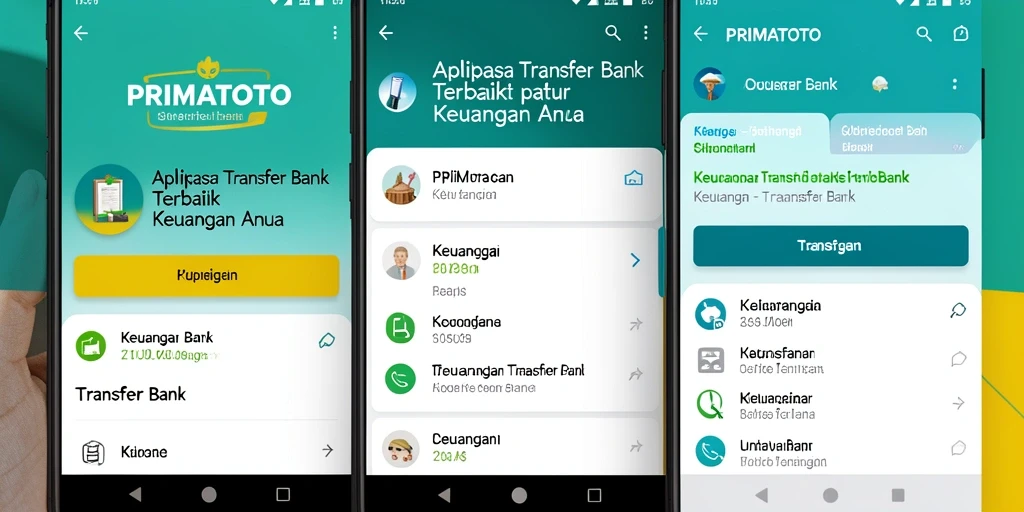 Tampilan antarmuka PRIMATOTO yang sederhana dan fungsional untuk Transfer Bank.